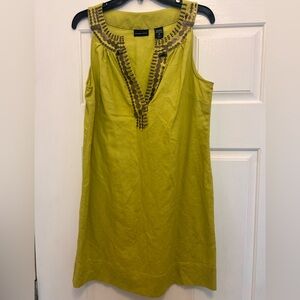Embellished Green Sleeveless Dress